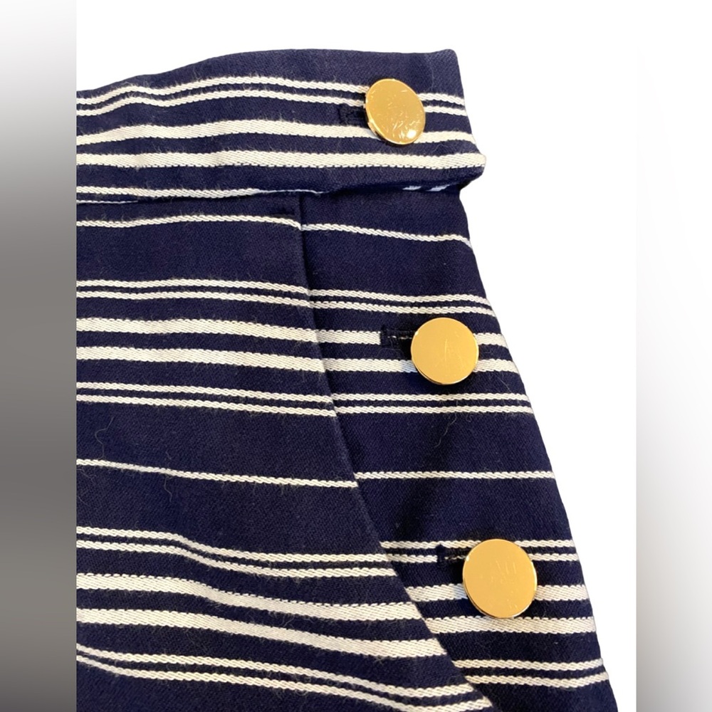 LOFT Nautical Blue White Striped Skirt - Size 4 - Picture 2 of 4